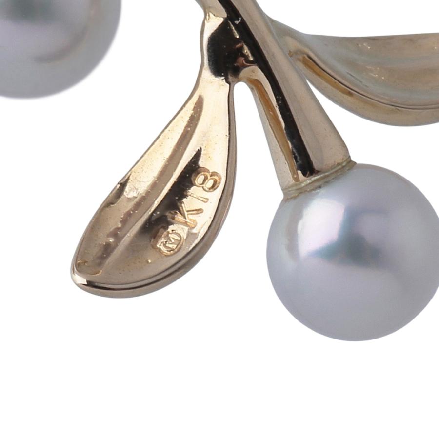 MIKIMOTO（ミキモト） パール ピアス オリーブリーフ アコヤパール4.0