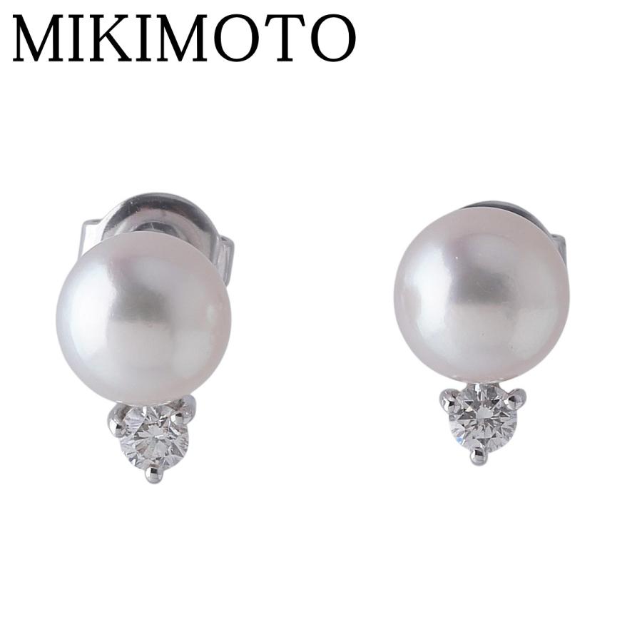 最終 MIKIMOTO パールピアス MIKIMOTO（ミキモト） ダイヤ パール ピアス 現行モデル PE-955PU型