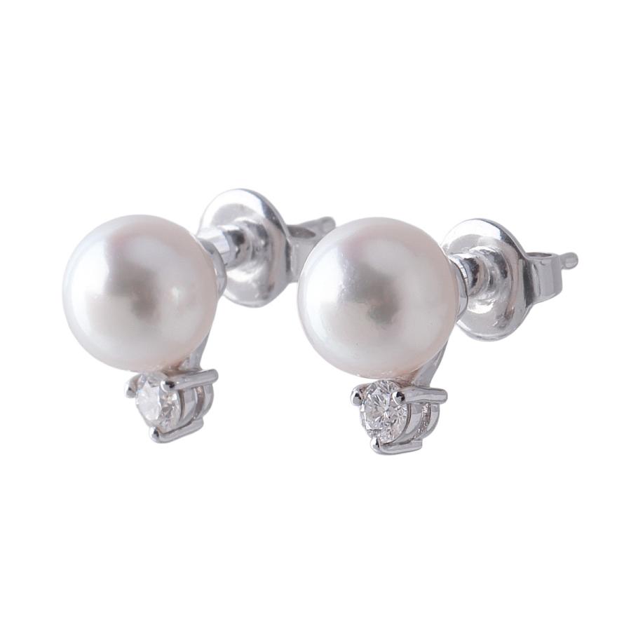 MIKIMOTO（ミキモト） ダイヤ パール ピアス 現行モデル PE-955PU型