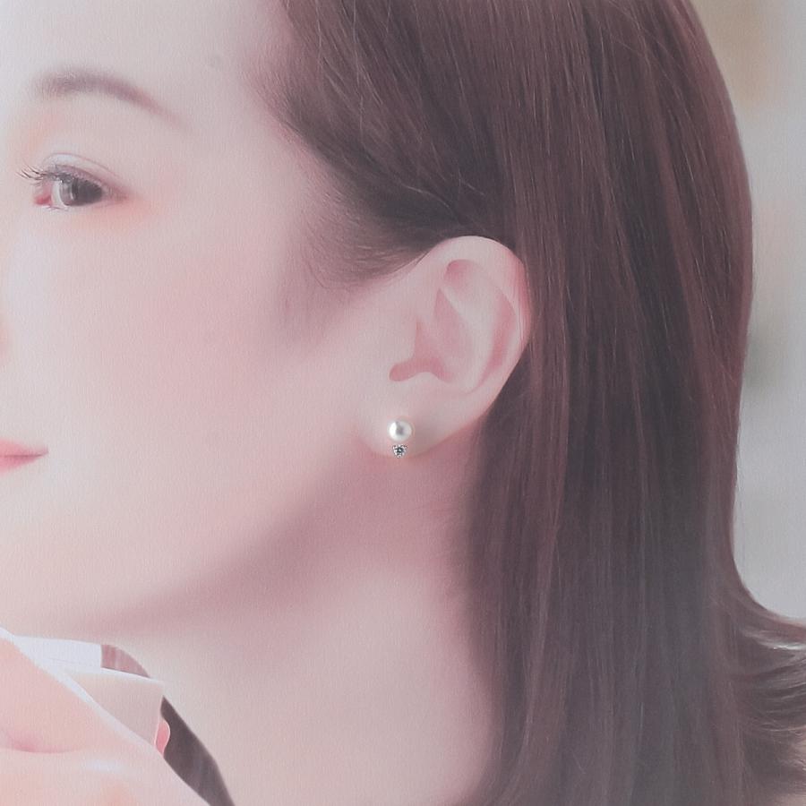 MIKIMOTO（ミキモト） ダイヤ パール ピアス 現行モデル PE-955PU型