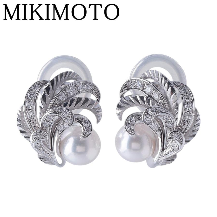 MIKIMOTO（ミキモト） パール ダイヤ イヤリング フェザーコレクション
