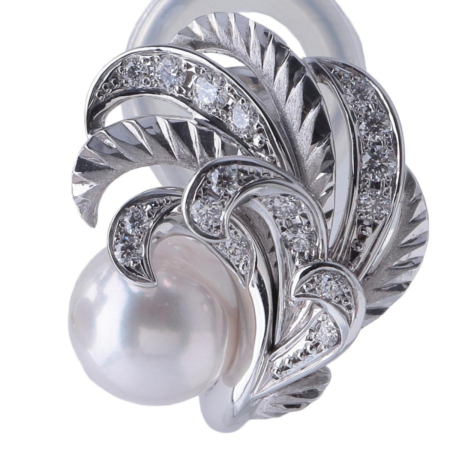 MIKIMOTO（ミキモト） パール ダイヤ イヤリング フェザーコレクション