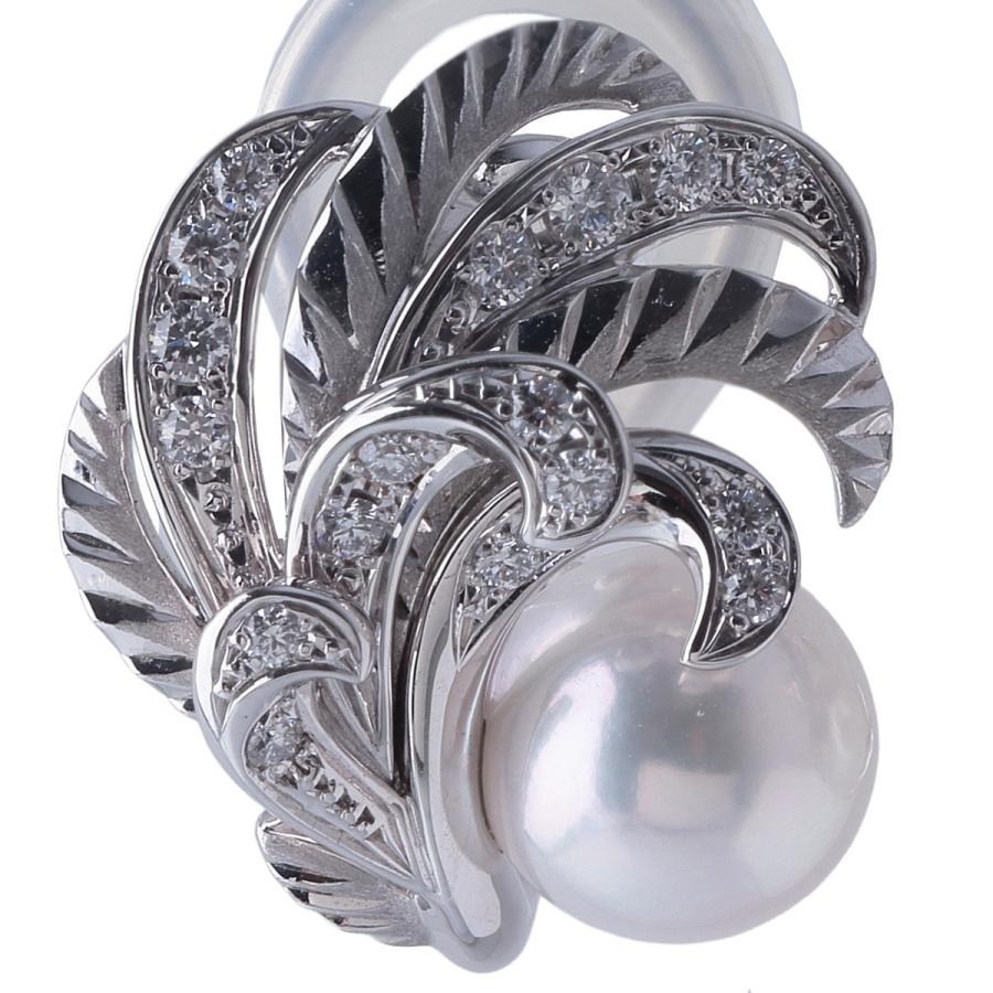 MIKIMOTO（ミキモト） パール ダイヤ イヤリング フェザーコレクション