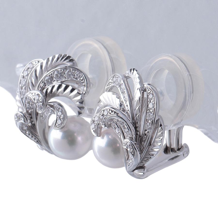 MIKIMOTO（ミキモト） パール ダイヤ イヤリング フェザーコレクション