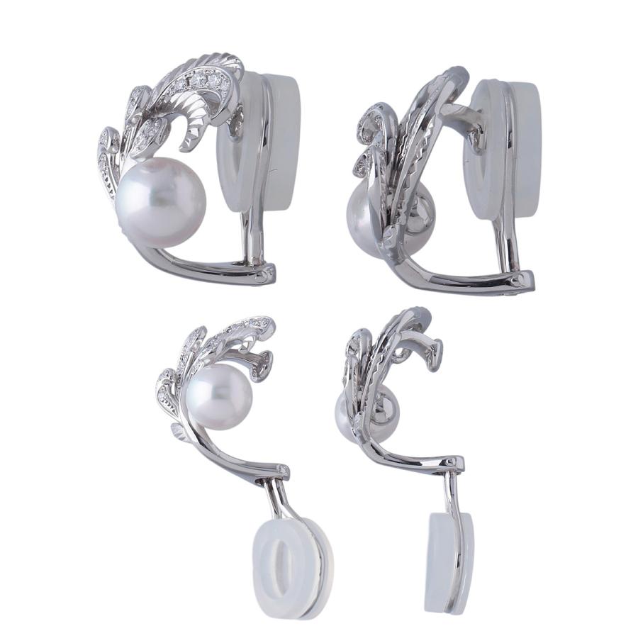 MIKIMOTO（ミキモト） パール ダイヤ イヤリング フェザーコレクション