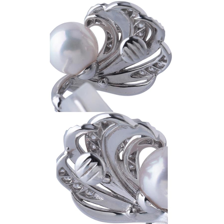 MIKIMOTO（ミキモト） パール ダイヤ イヤリング フェザーコレクション