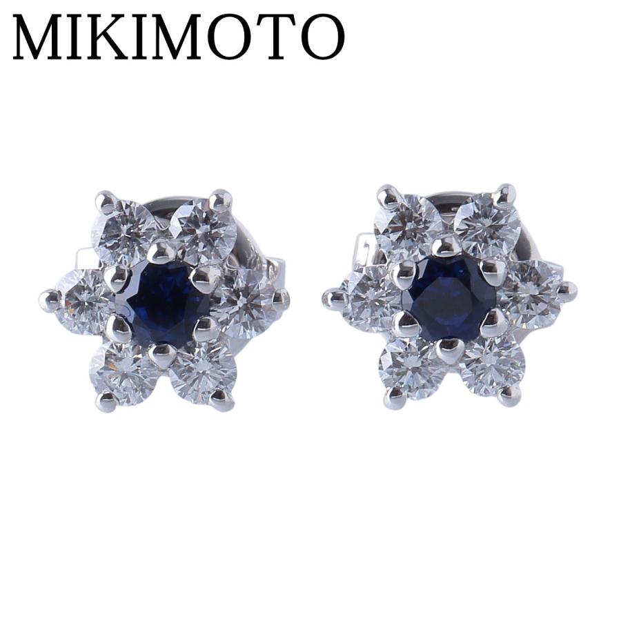 MIKIMOTO（ミキモト） ダイヤ サファイア ピアス ダイヤ0.21ct×2