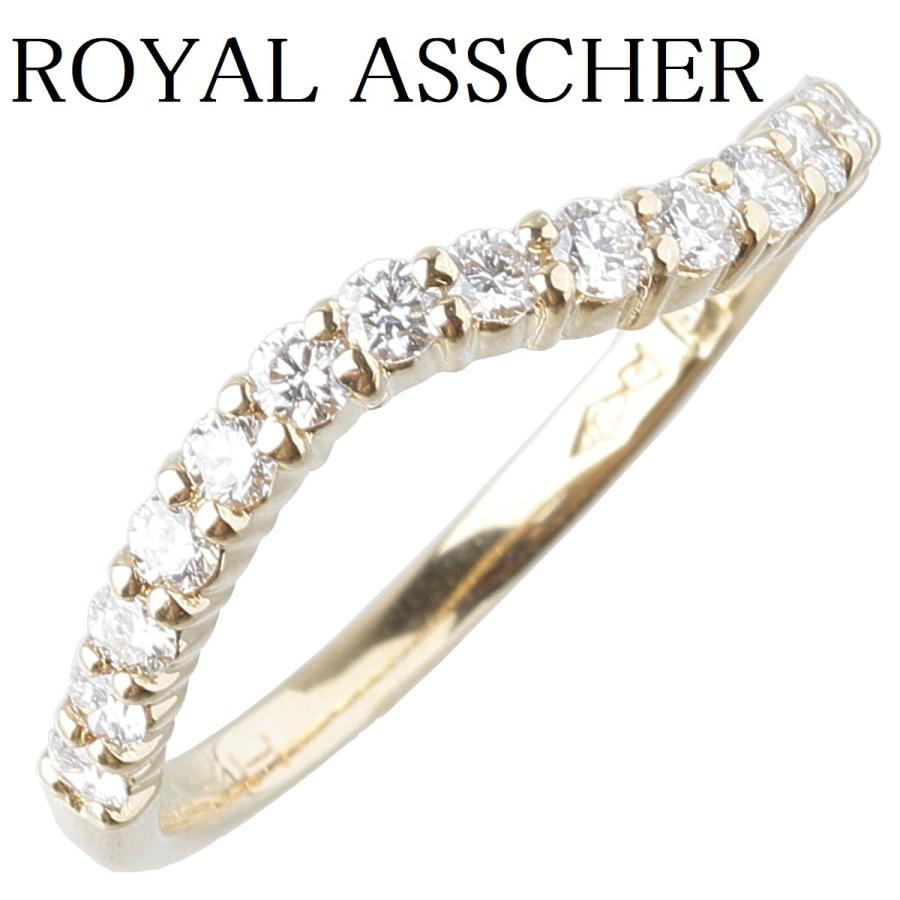 ロイヤルアッシャー ハーフエタニティリング ダイヤ0.36ct 9号 K18YG 