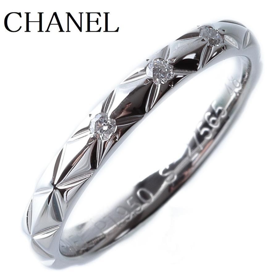 CHANEL シャネル ダイヤリング マトラッセ スモール 3PD #48 PT950 2.8  