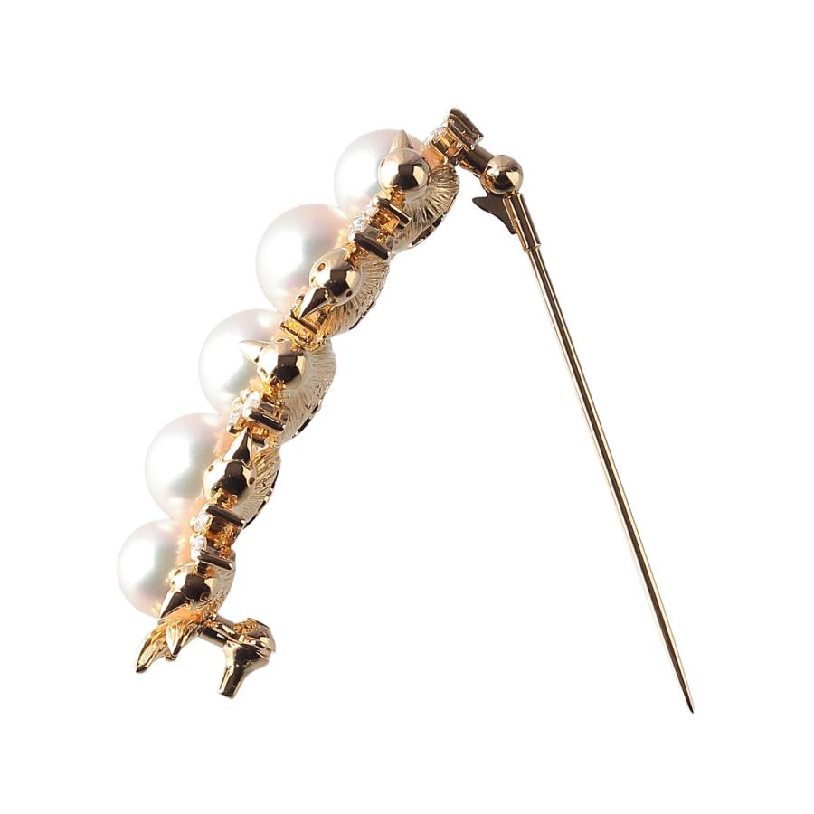MIKIMOTO ミキモト パール ダイヤ ブローチ バード K18YG アコヤ MIKIMOTO ミキモト パール ダイヤ ブローチ バード K18YG アコヤ