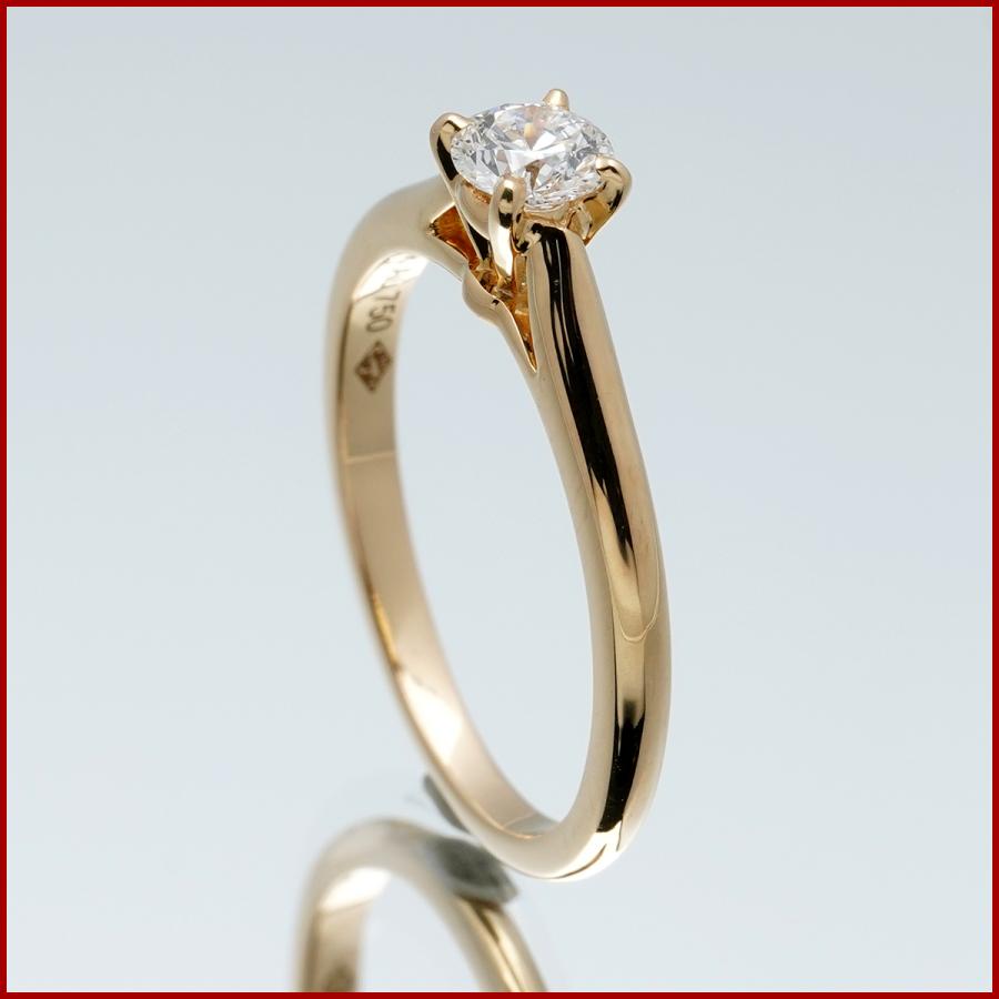 カルティエ 1895 ソリテール ダイヤモンド リング 指輪 K18PG ピンクゴールド #46 6号 0.23ct D-VVS1-EX｜brand-viva｜02