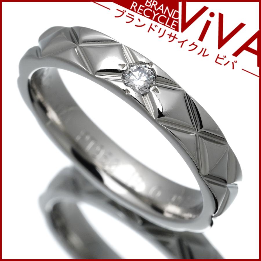 マトラッセ シャネル ラージ ダイヤモンド リング 指輪 J2822 Pt950