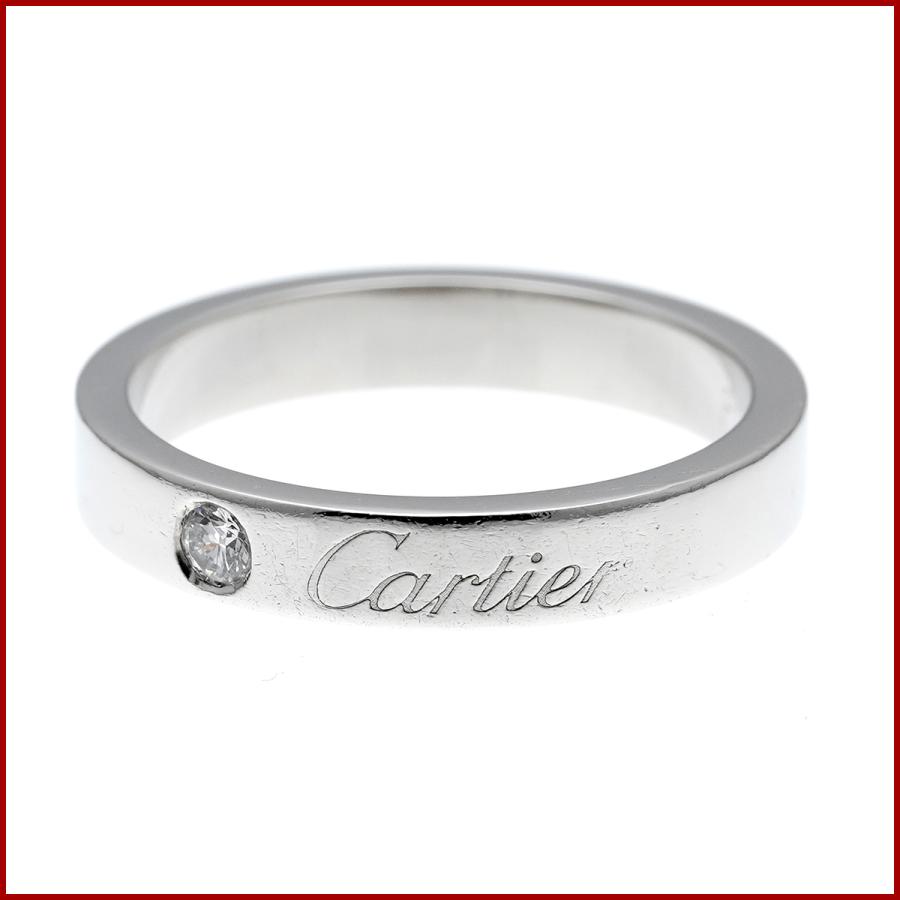 C DE CARTIER カルティエ Cドゥ エングレーブド ダイヤ 1石 リング