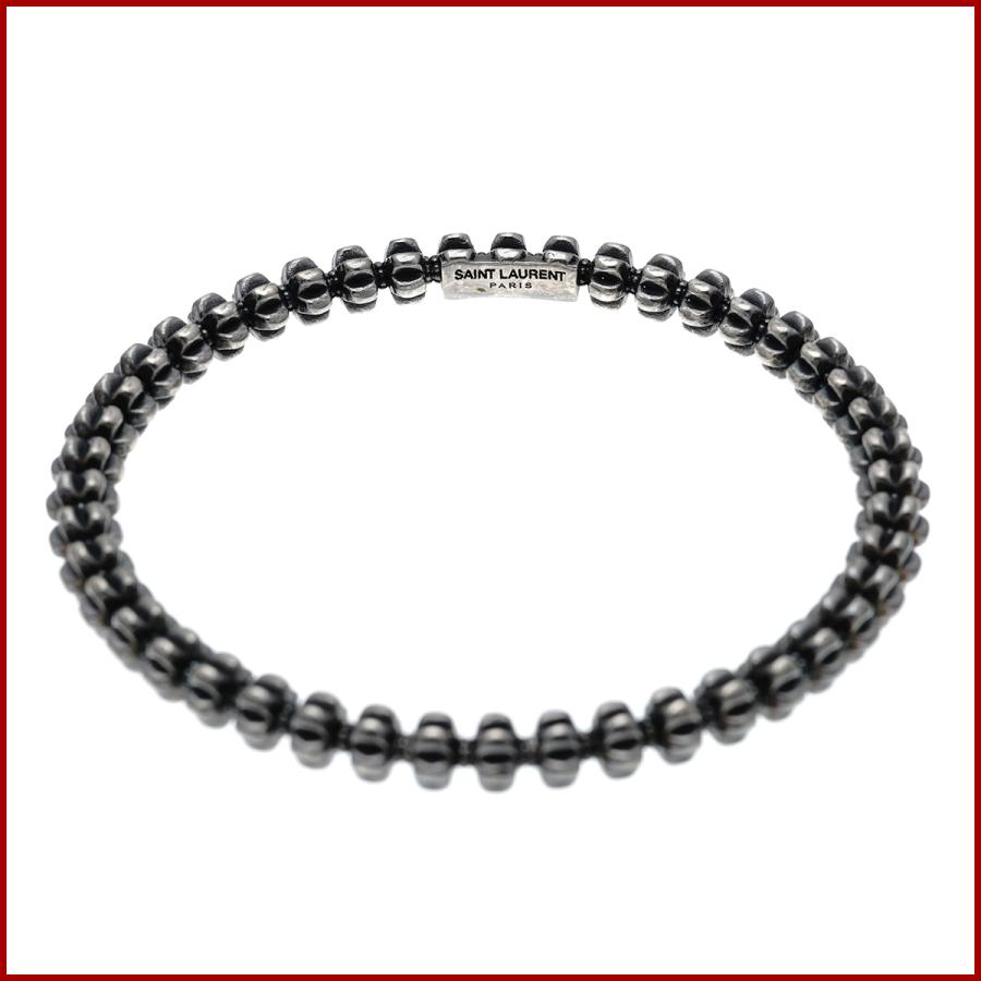 【Saint Laurent】ビンテージ加工 バングル ブレスレット SAINT LAURENT サンローラン パリ バングル ブレスレット シルバー