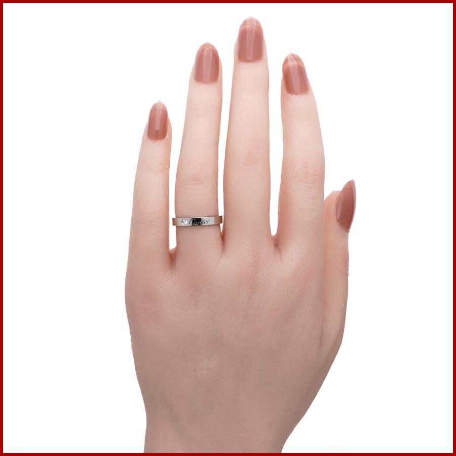 C DE CARTIER カルティエ Cドゥ エングレーブド ダイヤ 1石 リング