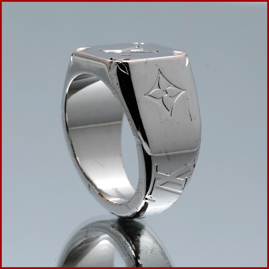 ◇ルイヴィトン◇仕上済 M62488 シグネットリング 指輪 シルバー L 21 LOUIS VUITTON（ルイ・ヴィトン） メンズ モノグラム シグネット