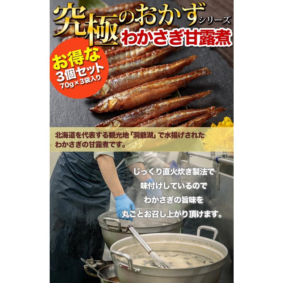 究極のおかず ごはんのお供 昔ながらの直火製法 数量限定 わかさぎ甘露煮３個セット 70g 3 無添加 送料無料 Tkh 3set 21 Online Shop Vivi 通販 Yahoo ショッピング