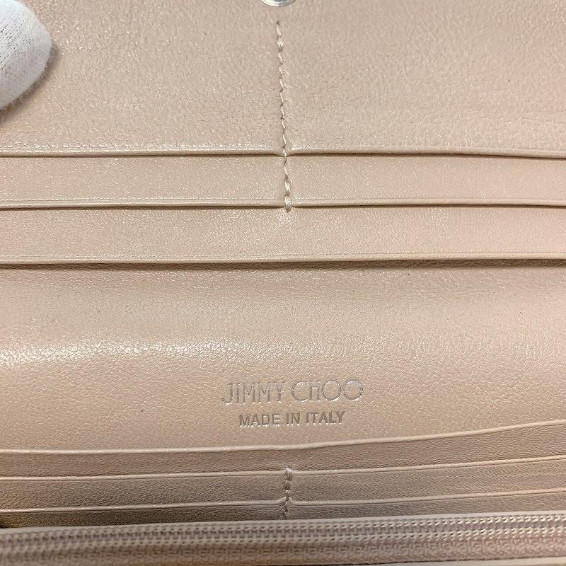 希望者のみラッピング無料 ジミーチュウ 正規品 ブランド ベージュ系ピンク色でオシャレな長財布 Jimmy 中古 ブランド長財布 ブランド小物 長財布 Choo 財布 Abcautotransport Com