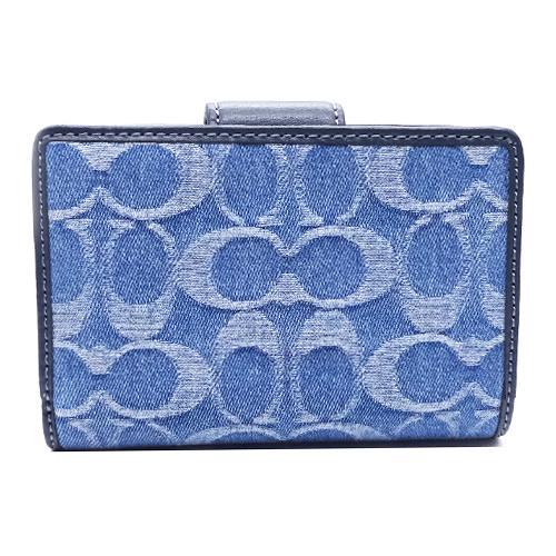 COACH（コーチ） 財布 新作 新品 デニム シグネチャー レザー 二つ折り