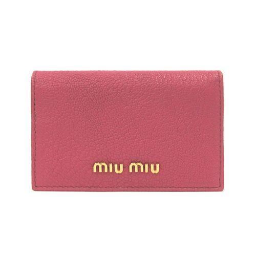 最安値級価格 ミュウミュウmiu ミュウミュウカードケース 新作モデル Miuカードケース名刺入れ 正規品 新品 新作モデル Madras 5m1122 カードケース レザー 新作 財布 帽子 ファッション小物