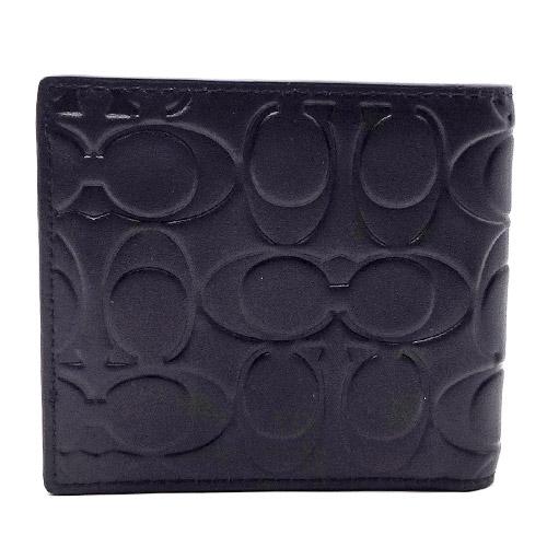 極美品⭐️Coach コーチ 二つ折り財布 レザー シグネチャー 黒 ウォレット COACH（コーチ） 財布 メンズ 新作 新品 二つ折り財布 コインケース