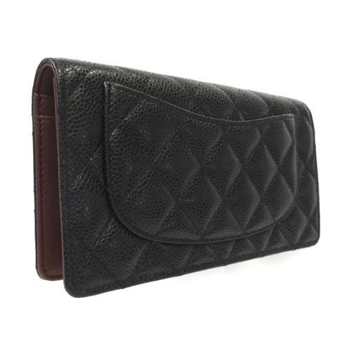 キャビアスキン シャネル CHANEL 財布 新作 レディース 長財布