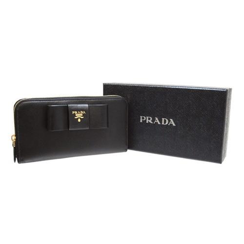 PRADA（プラダ） 財布 長財布 リボン ラウンドファスナー 1M0506