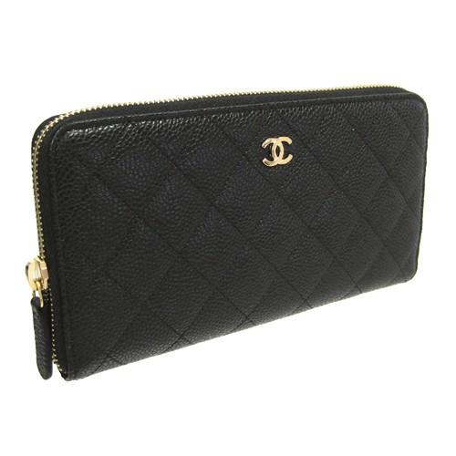 超美品　新型タイプ　シャネル　マトラッセ　キャビスキン　二つ折り財布 CHANEL（シャネル） 二つ折り財布 AP3722 B14928 レディース MATELASSE