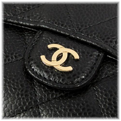 キャビアスキン CHANEL シャネル 財布 マトラッセ 三つ折り財布 AP0231