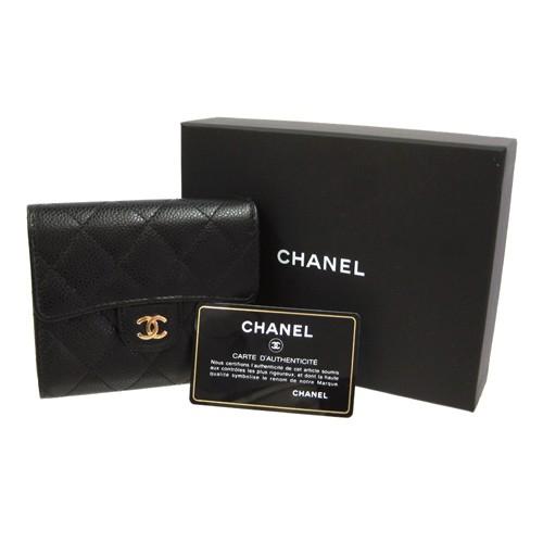 キャビアスキン CHANEL シャネル 財布 マトラッセ 三つ折り財布 AP0231