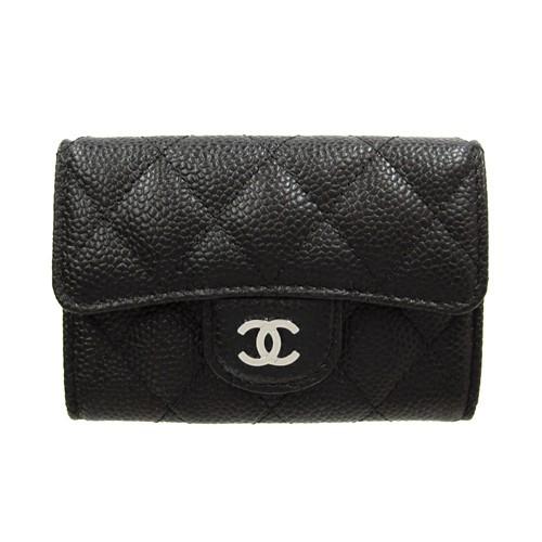 CHANEL シャネル カードケース マトラッセ キャビアスキン カードケース 名刺入れ A80799 ブラック｜brand