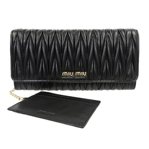 ミュウミュウ MIUMIU 財布 レディース マテラッセ 長財布 5MH109 MATELASSE NERO 新品 正規品｜brand｜02