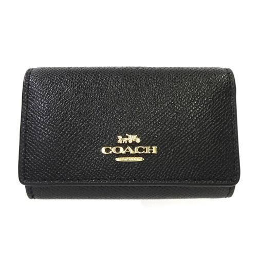 コーチ COACH キーケース 新作 新品 クロスグレイン レザー F-76741 IMBLK ブラック【コーチ箱 ショップ袋付き ギフト包装無料】｜brand