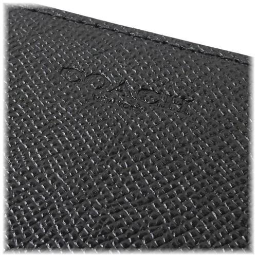 コーチ 財布 COACH 新作 メンズ ファスナー長財布 クロスグレイン レザー F-58107 BLK ブラック 新品【コーチ ショップ袋付き ギフト包装無料】の画像