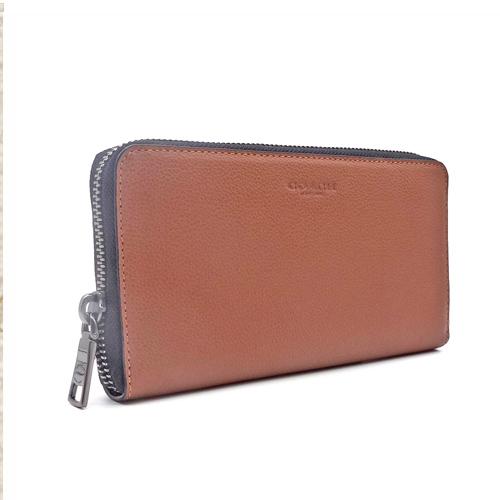 COACH コーチ 財布 新作 メンズ ファスナー長財布 カーフ レザー 