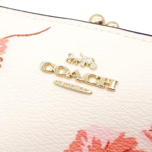 コーチ 財布 COACH サイフ 新品 フローラル 花柄 二つ折りがま口財布 C