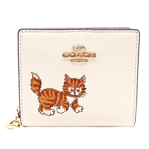 COACH（コーチ） 財布 新品 新作 二つ折り財布 レザー キャット