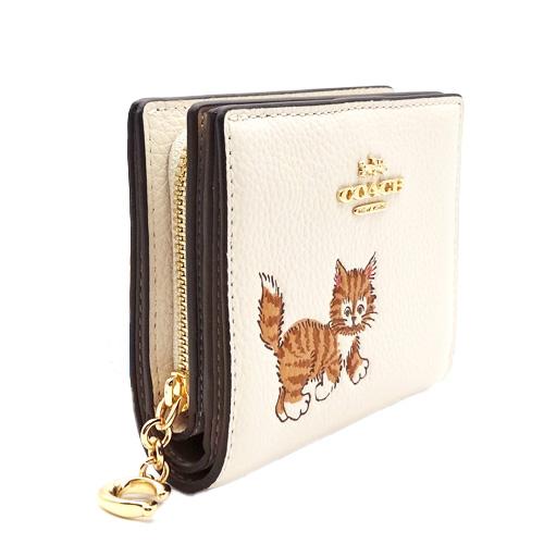 【新品未使用 】COACH 猫プリント 二つ折り財布 白 CC472 楽天市場】コーチ 二つ折り財布 猫 キャットプリント CC472 レザー