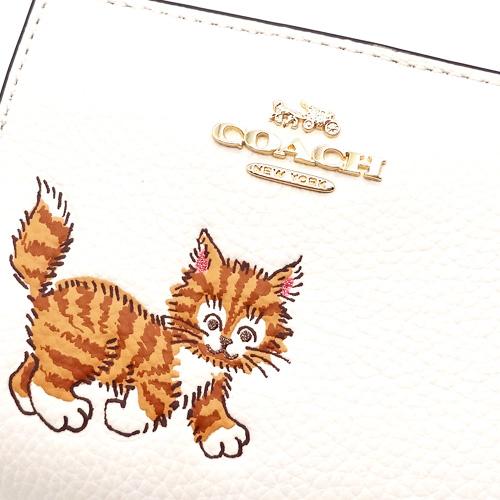 COACH（コーチ） 財布 新品 新作 二つ折り財布 レザー キャット