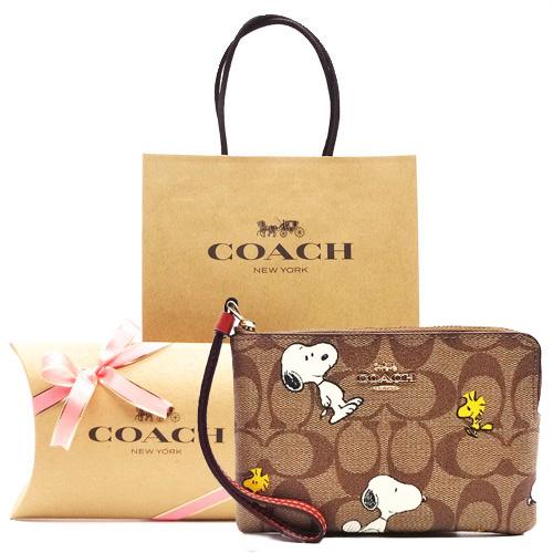 コーチ COACH ポーチ 新作 新品 シグネチャー スヌーピー PEANUTS