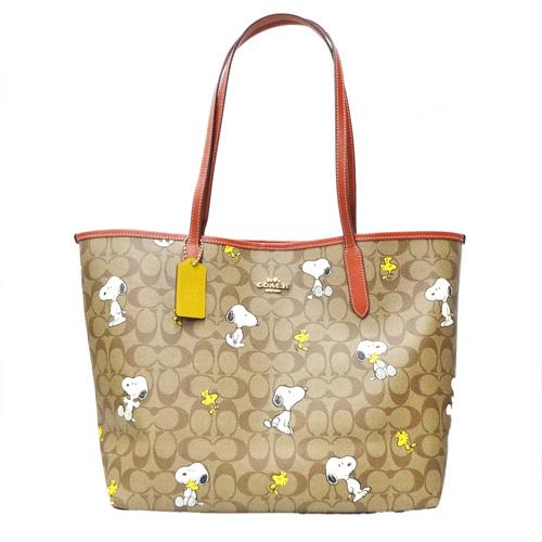 コーチCOACH バック 新作 新品 シグネチャー スヌーピー PEANUTS  