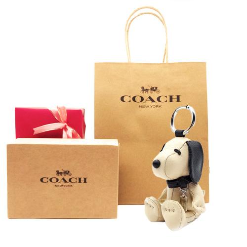 COACH コーチ キーリング 新作 新品 スヌーピー PEANUTS レザー ドール 