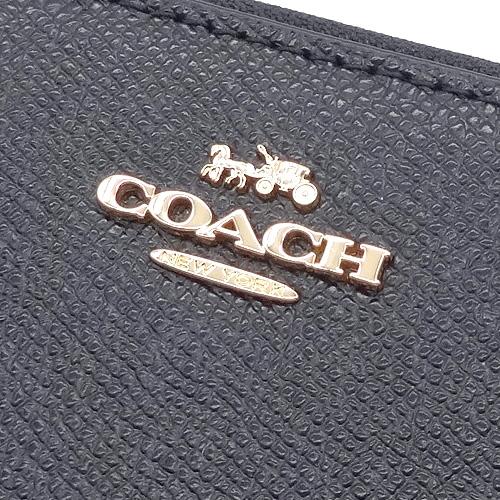 COACHコーチ 長財布 ネイビー クロスグレインレザー 極美品 ラウンド鑑定済 COACH（コーチ） 財布 長財布 新作 新品 クロスグレインレザー