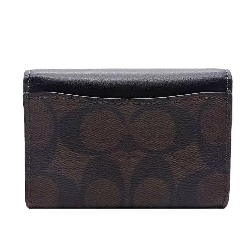 【新品】ＣＯＡＣＨコーチ名刺入れカードケース　レザー＆PVC製シグネチャー柄ック COACH（コーチ） カードケース 名刺入れ 新作 新品 シグネチャー