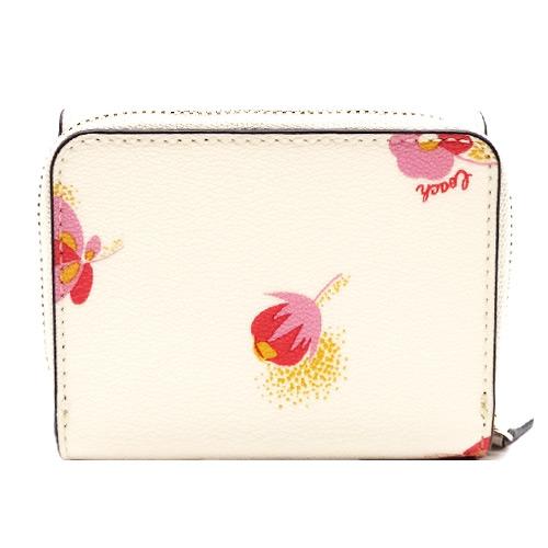 ショップバック・箱付き　コーチ　財布ホワイトフローラルフラワー COACH（コーチ） コーチ箱 ショップ袋付き ギフト包装無料 財布 サイフ