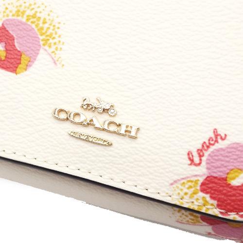 ショップバック・箱付き　コーチ　財布ホワイトフローラルフラワー COACH（コーチ） 財布 サイフ 新品 フローラル 花柄 二つ折り財布 CR