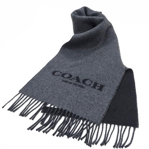 コーチ COACH マフラー 新作 新品 メンズ カシミヤブレンド バイカラー シグネチャー CK717 BK/GY ONE コーチ箱 紙袋付き ギフト包装無料｜brand｜02