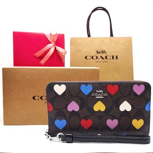 COACH コーチ 財布 長財布 新作 新品 花柄 シグネチャー ハート 