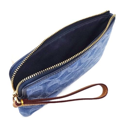 coach デニムポーチ COACH（コーチ） ポーチ 新作 新品 デニム シグネチャー レザー リスト