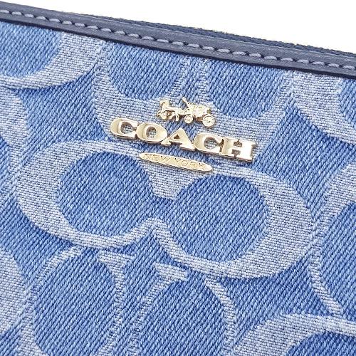 COACH（コーチ） ポーチ 新作 新品 デニム シグネチャー レザー リスト